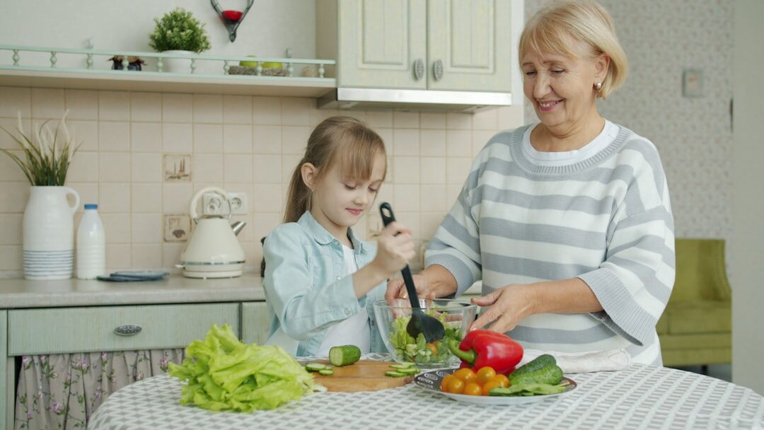 family cooking together